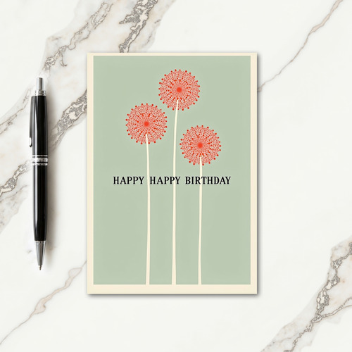Dotted Coral Birthday Card