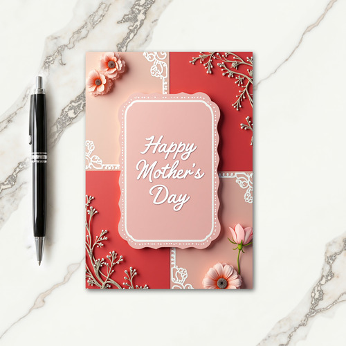 Dotted Frame Floral Card