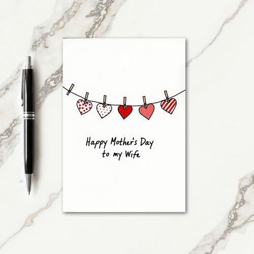Dotted Hearts Mothers Day Card