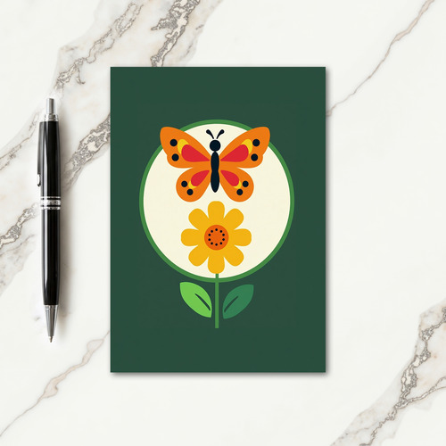 Dotted Insect Floral Art Card