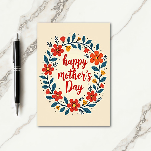 Dotted Wreath Mothers Day Card