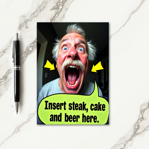 Dramatic Fathers Day Funny Face Card