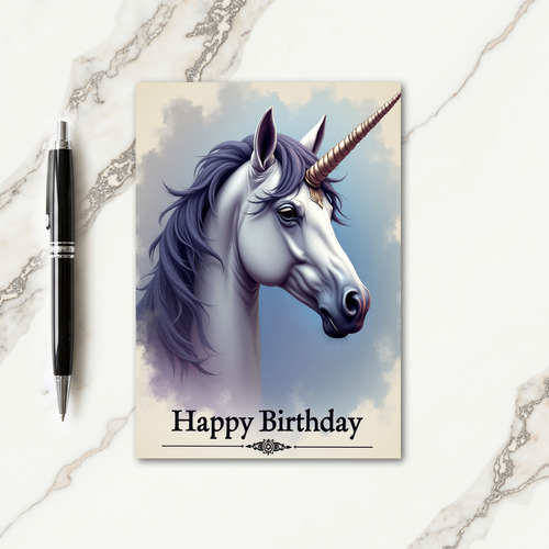 Dream Golden Horn Birthday Card