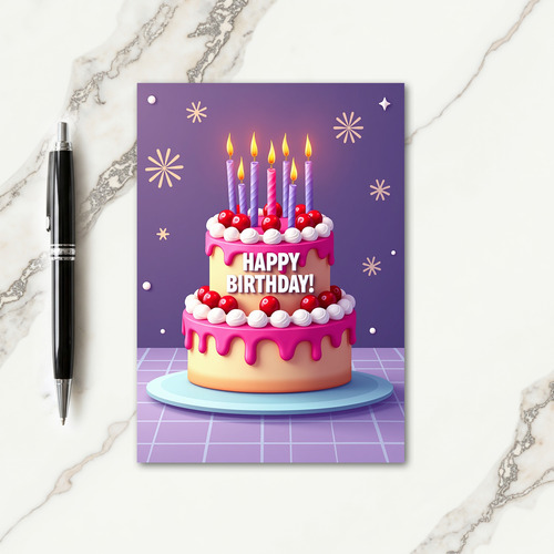 Dreamy Birthday Cake Card