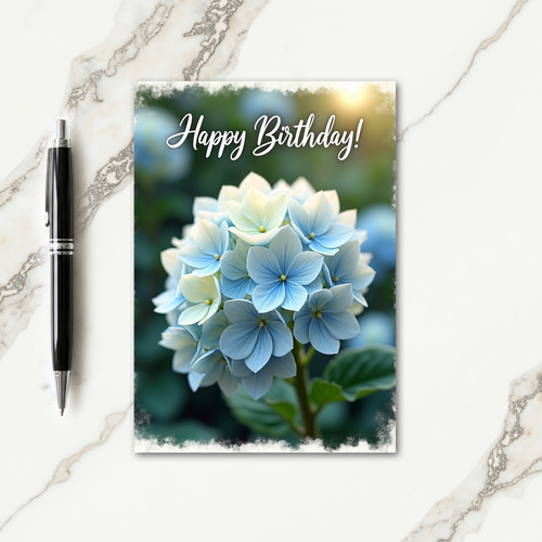 Dreamy Blue Floral Birthday Card