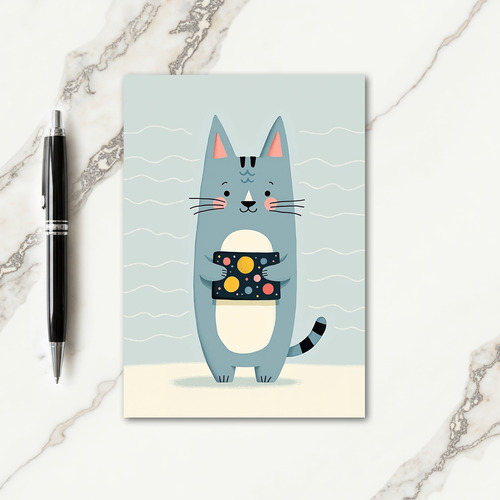 Dreamy Cat Art Birthday Card