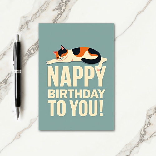 Dreamy Cat Birthday Card