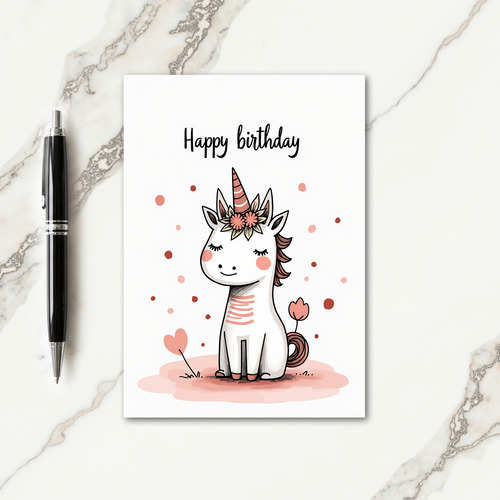 Dreamy Horned Birthday Card