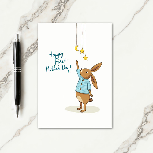 Dreamy Mothers Day Stars Rabbit Card