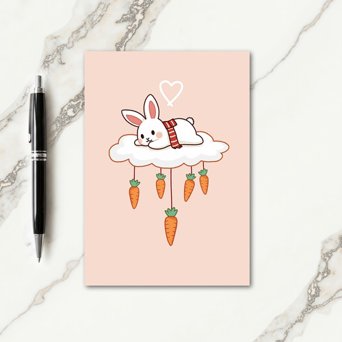 Dreamy Rabbit Carrot Cloud Card