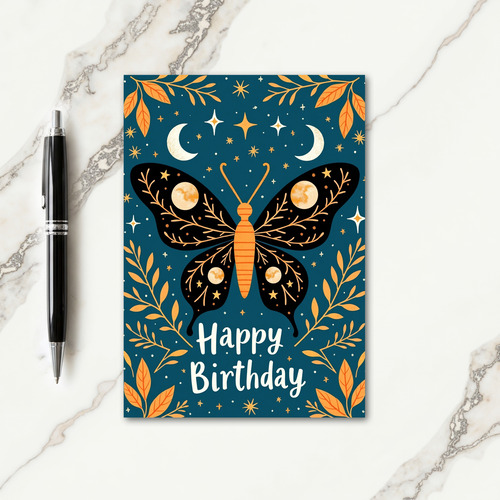 Dreamy Starry Moth Card