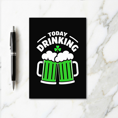 Drinking Beer Shamrock Fun Card