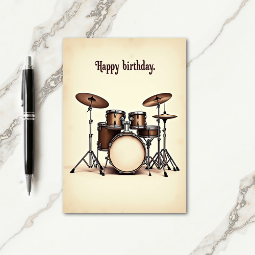 Drum Kit Music Birthday Card