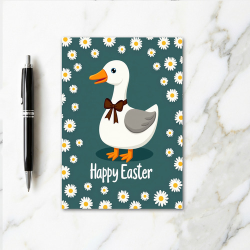 Duck And Daisies Easter Card