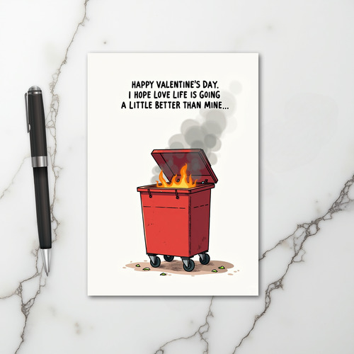 Dumpster Fire Valentine Card