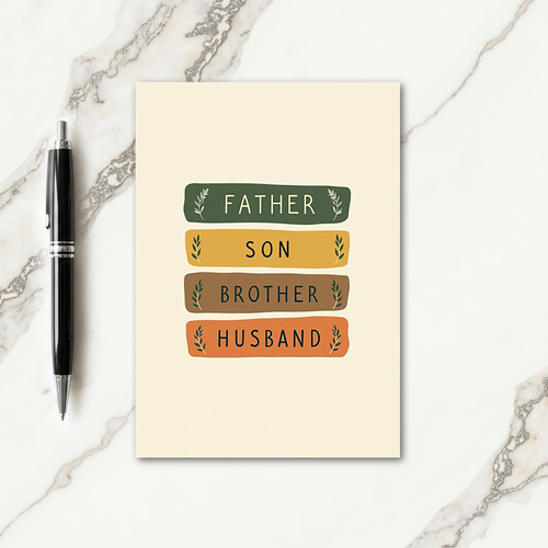 Earthy Father Son Card