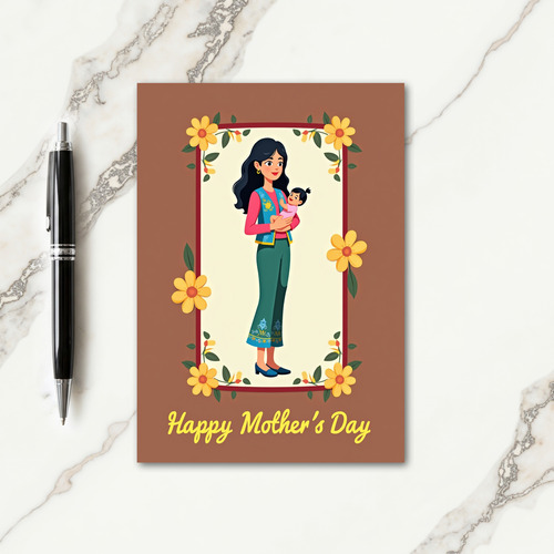 Earthy Mother Infant Love Card