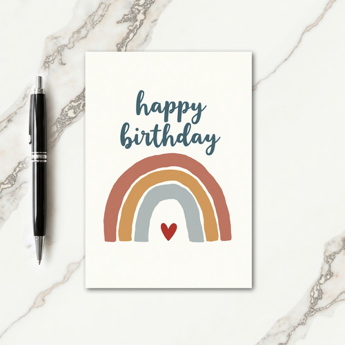 Earthy Rainbow Birthday Card