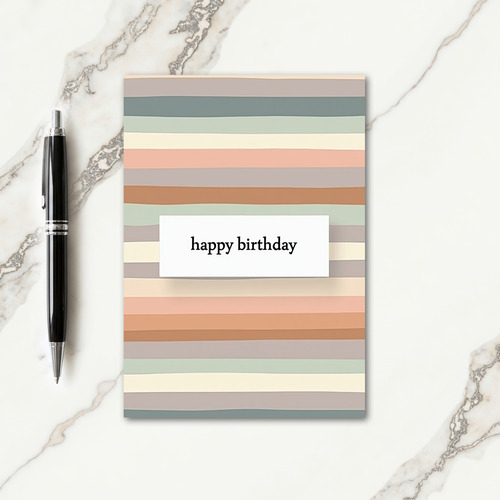 Earthy Stripes Birthday Card