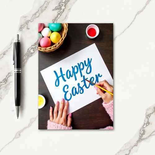 Easter Blue Lettering Card