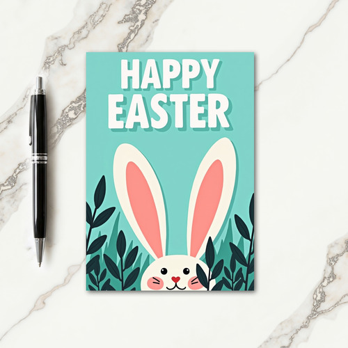 Easter Bunny Heart Pattern Card