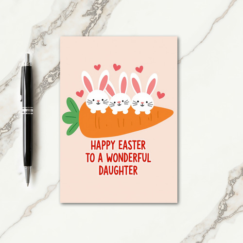 Easter Daughter Rabbits Joy Card