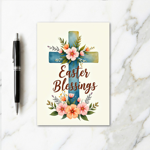 Easter Floral Cross Card