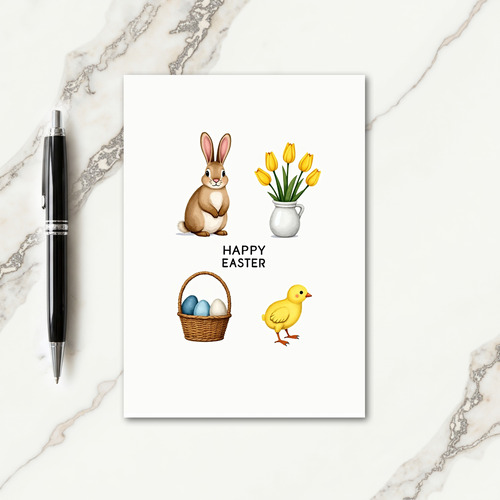 Easter Grid Illustration Card