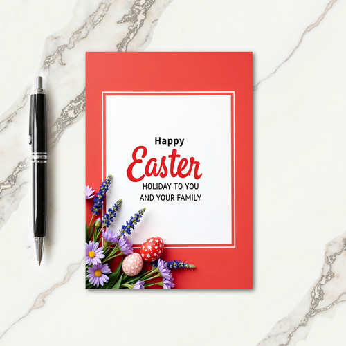 Easter Holiday Family Greeting Card