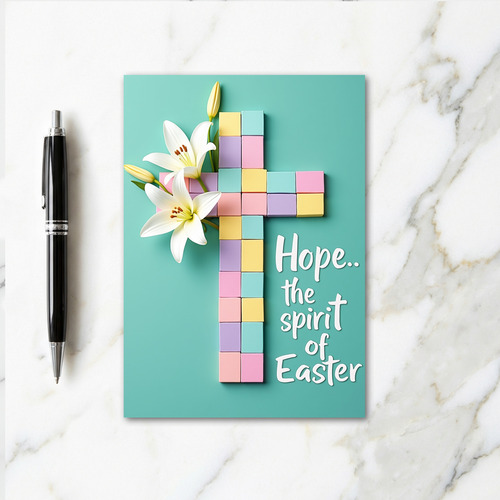 Easter Hope Floral Pastel Blocks Card