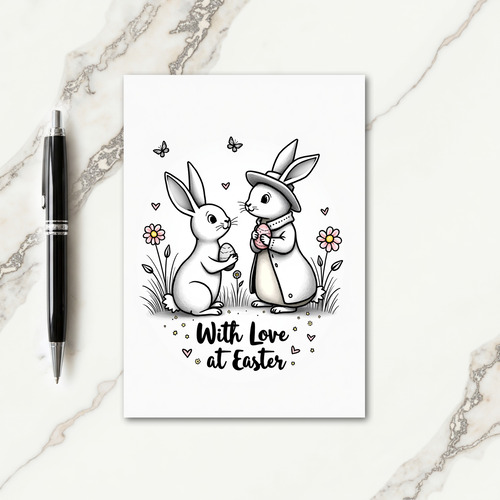 Easter Love Bunny Art Card