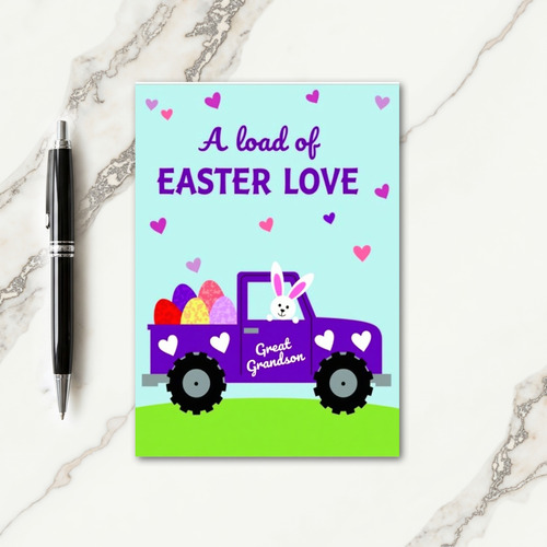 Easter Love Truck Great Grandson Card
