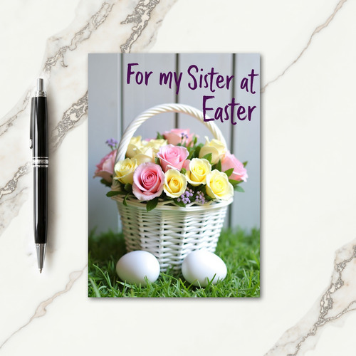 Easter Sister Flower Basket Card