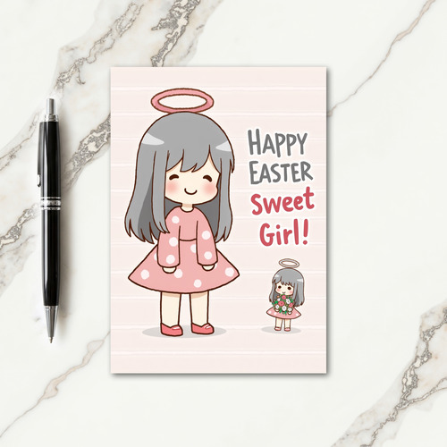 Easter Sweet Girl Greeting Card