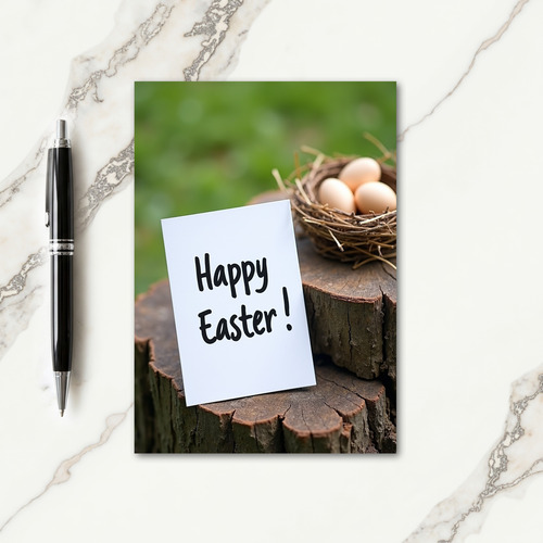 Easter Tree Stump Scene Card