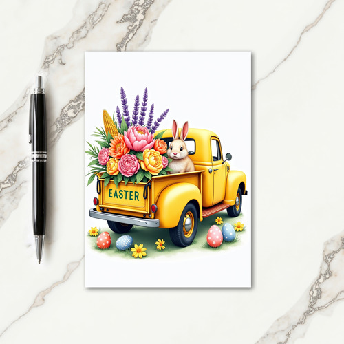 Easter Truck Spring Blooms Card