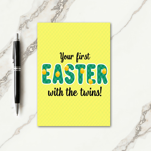 Easter Twins First Celebration Card