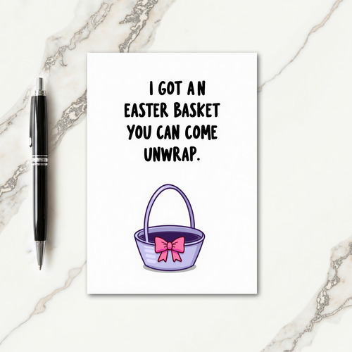 Easter Unwrap Basket Invitation Card