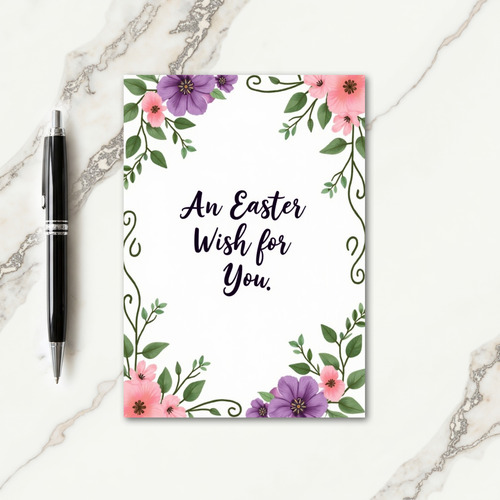 Easter Wish Floral Art Card