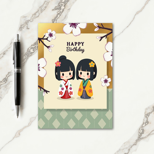 Eastern Floral Birthday Card