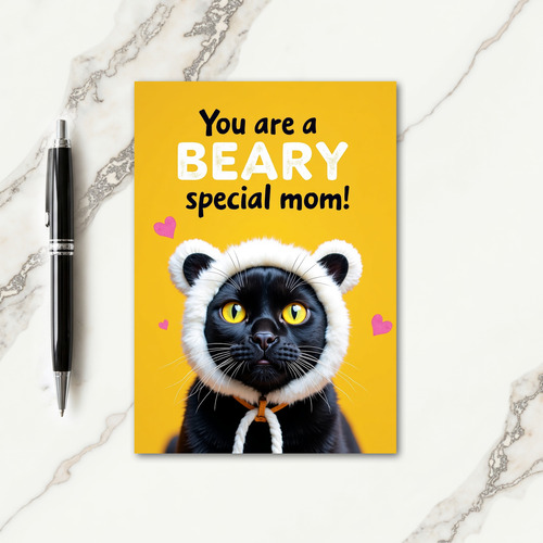 Ebony Cat Mothers Day Love Card