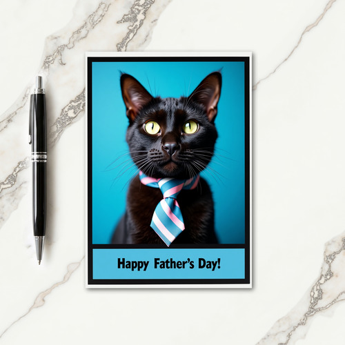 Ebony Cat Sweet Fathers Day Card
