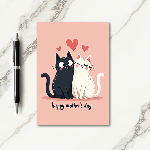 Ebony Feline Mothers Day Card