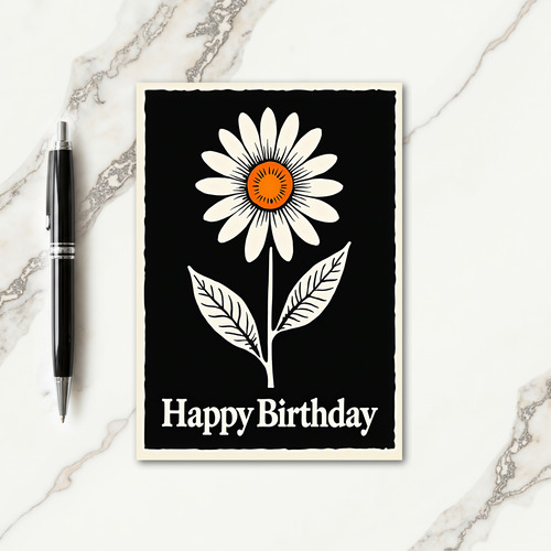 Ebony Floral Birthday Card
