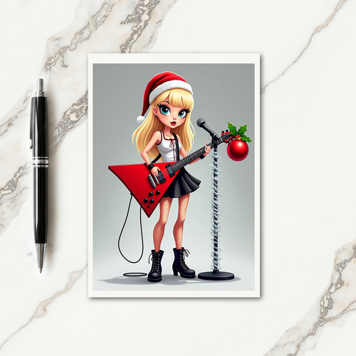 Edgy Guitar Christmas Card