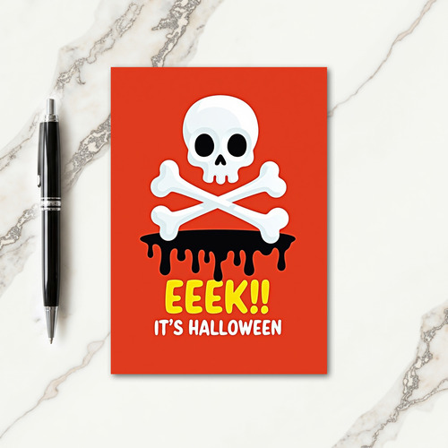 Eeek Halloween Skull Card