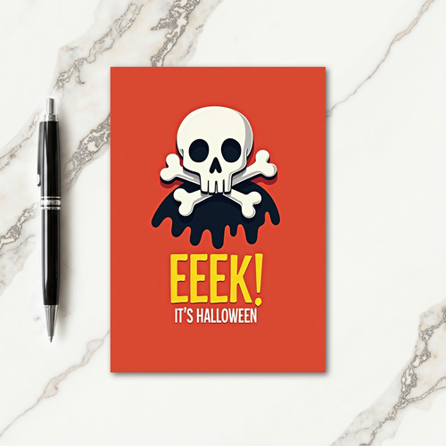 Eeek Its Halloween Skull Card