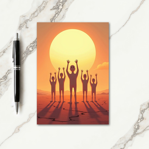 Eerie Figures Under The Sun Card