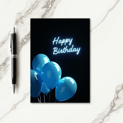 Electric Blue Birthday Card