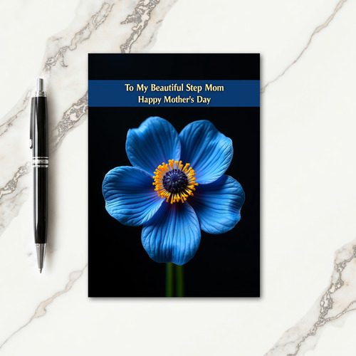 Electric Blue Bloom Mothers Card